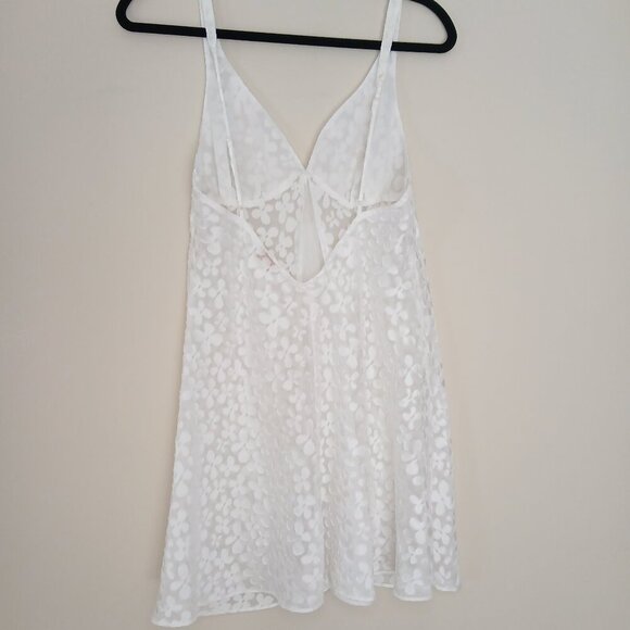 Silk & Satin Babydoll Chemise Nightie White Size Large - Picture 2 of 5